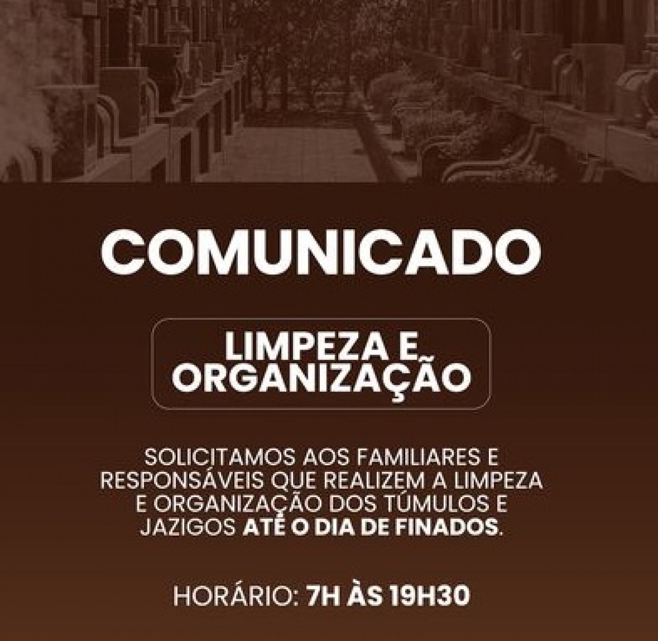 Prefeitura de Tapejara orienta sobre limpeza nos cemitérios para o Dia de Finados