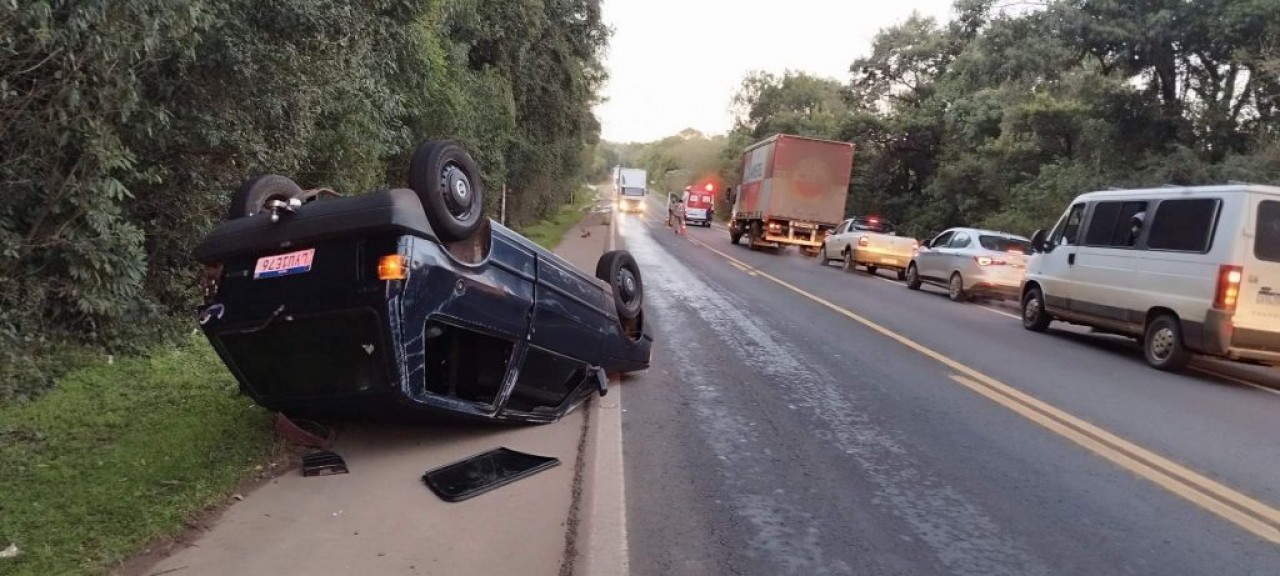 PRE alerta para gelo na pista em alguns pontos da região: veículo capotou na ERS-135