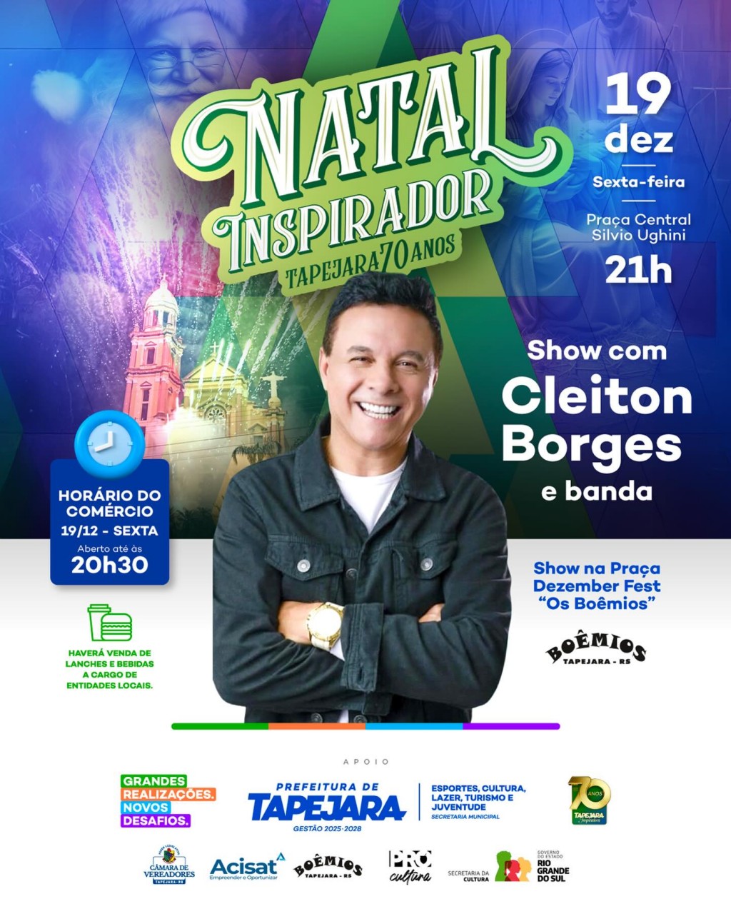 Cleiton Borges e Banda se apresentam nesta sexta (19) em Tapejara