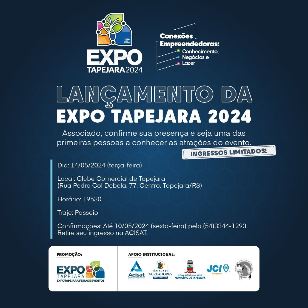 Lançamento da Expo Tapejara será no dia 14 de maio