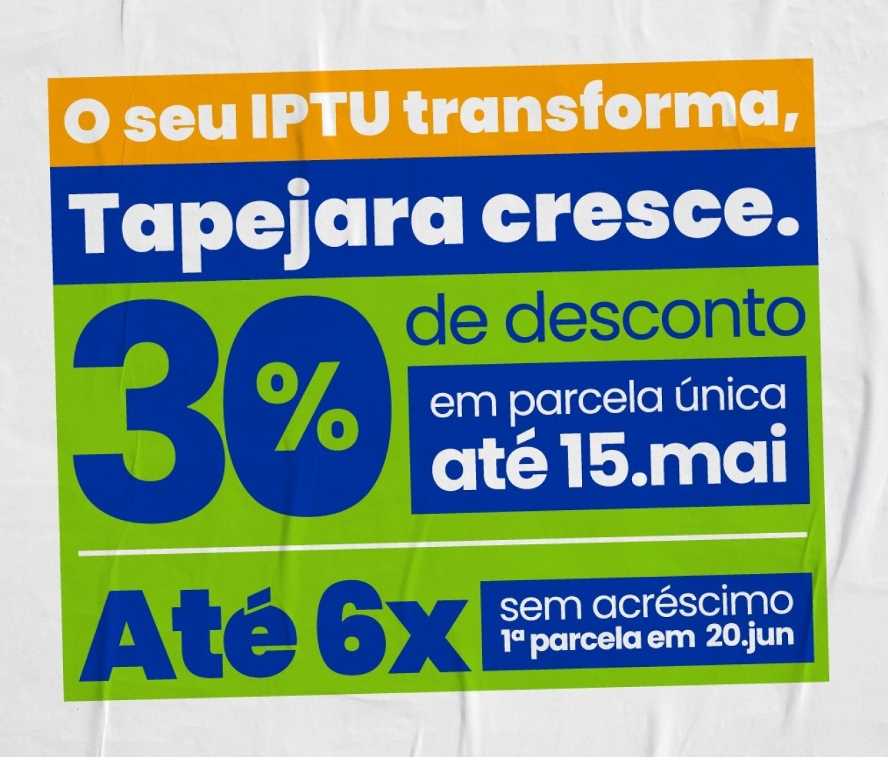 IPTU 2024 de Tapejara: Desconto de 30% até 15 de maio