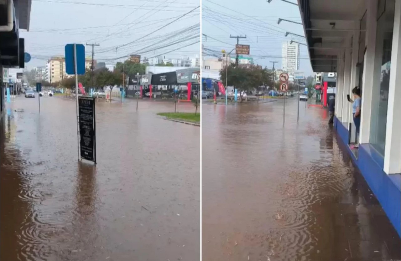 Chuva causa alagamento e destelhamentos em Tapejara