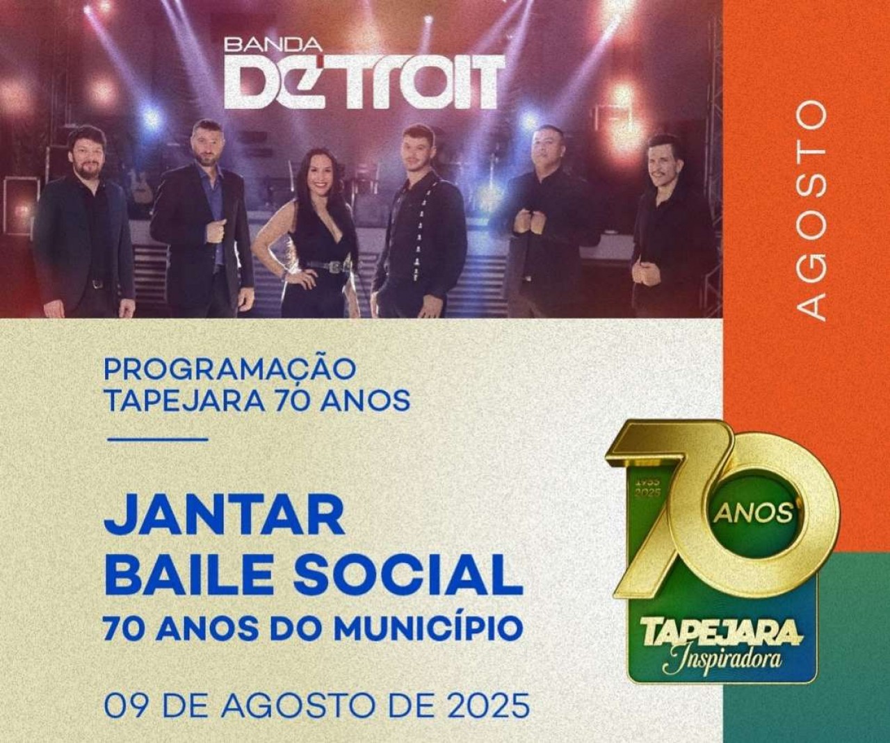 Tapejara comemora 70 anos com Jantar Baile Social no Clube Comercial